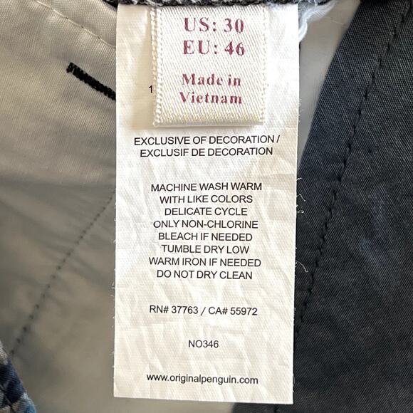 Original Penguin Mens 9" Slim Fit Casual Tropical Print Cotton Chino Shorts 30 - Picture 6 of 7